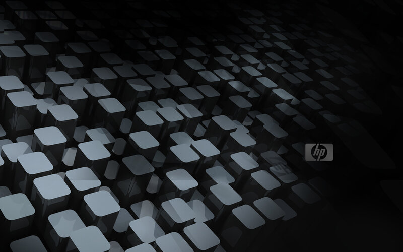 3d Cubes on Dark Surface — Black