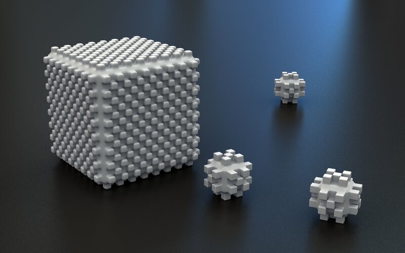 3D cubes on dark surface