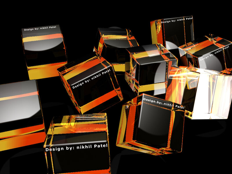 3D cubes with design watermark