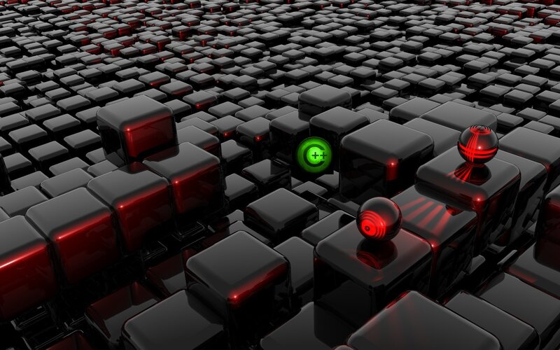 3d Cubes with Glowing Objects