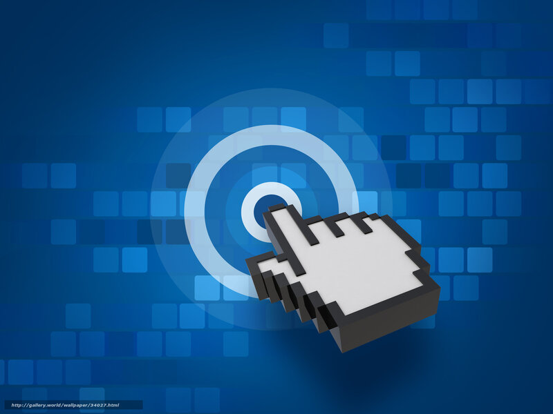 3D cursor clicking on blue background