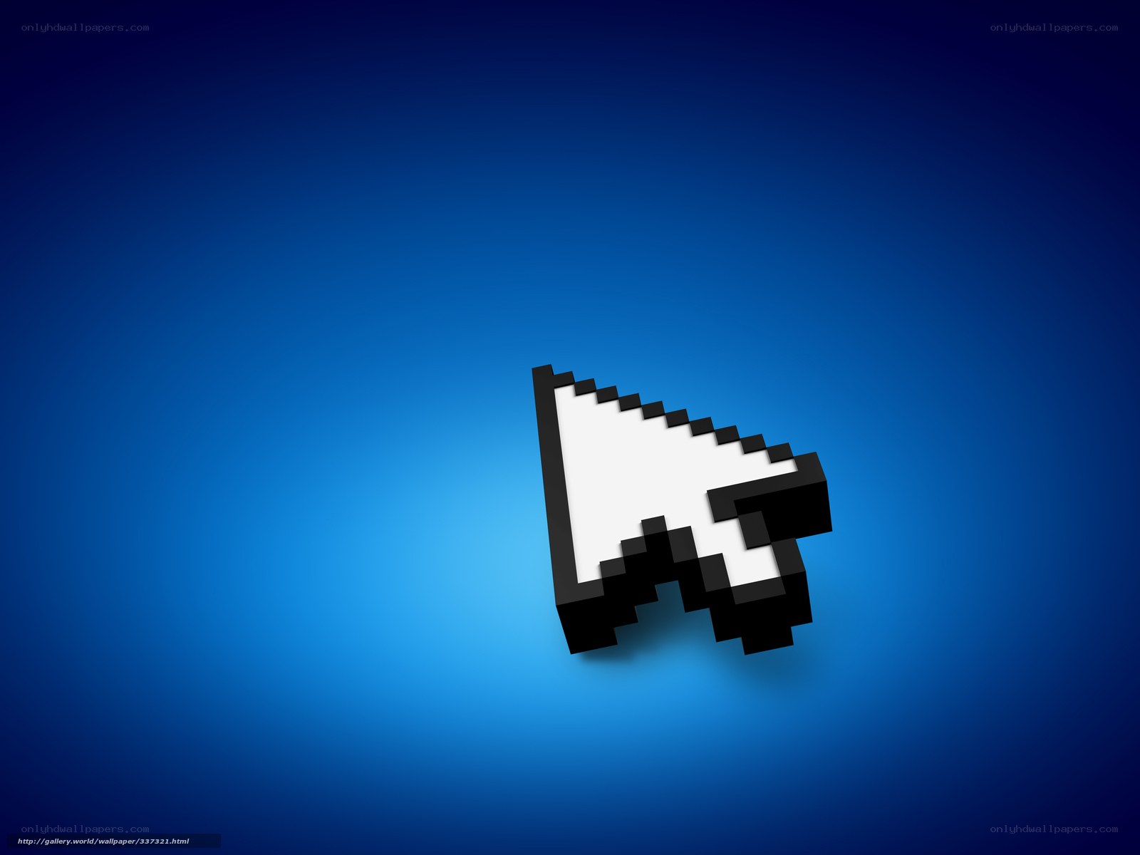 3D cursor on blue background