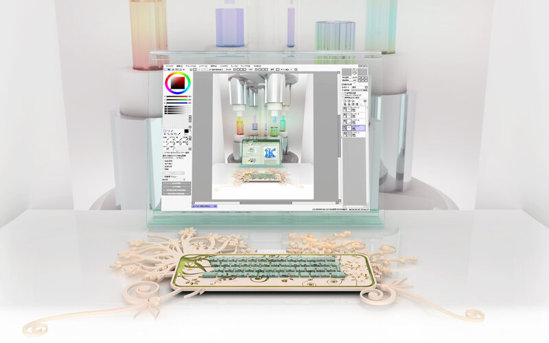 3D design of a decorative keyboard