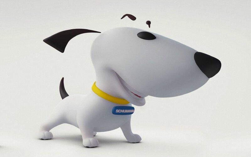 3D dog character with collar