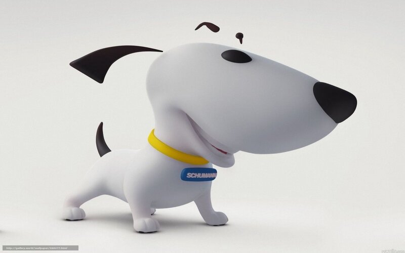 3D dog character with collar