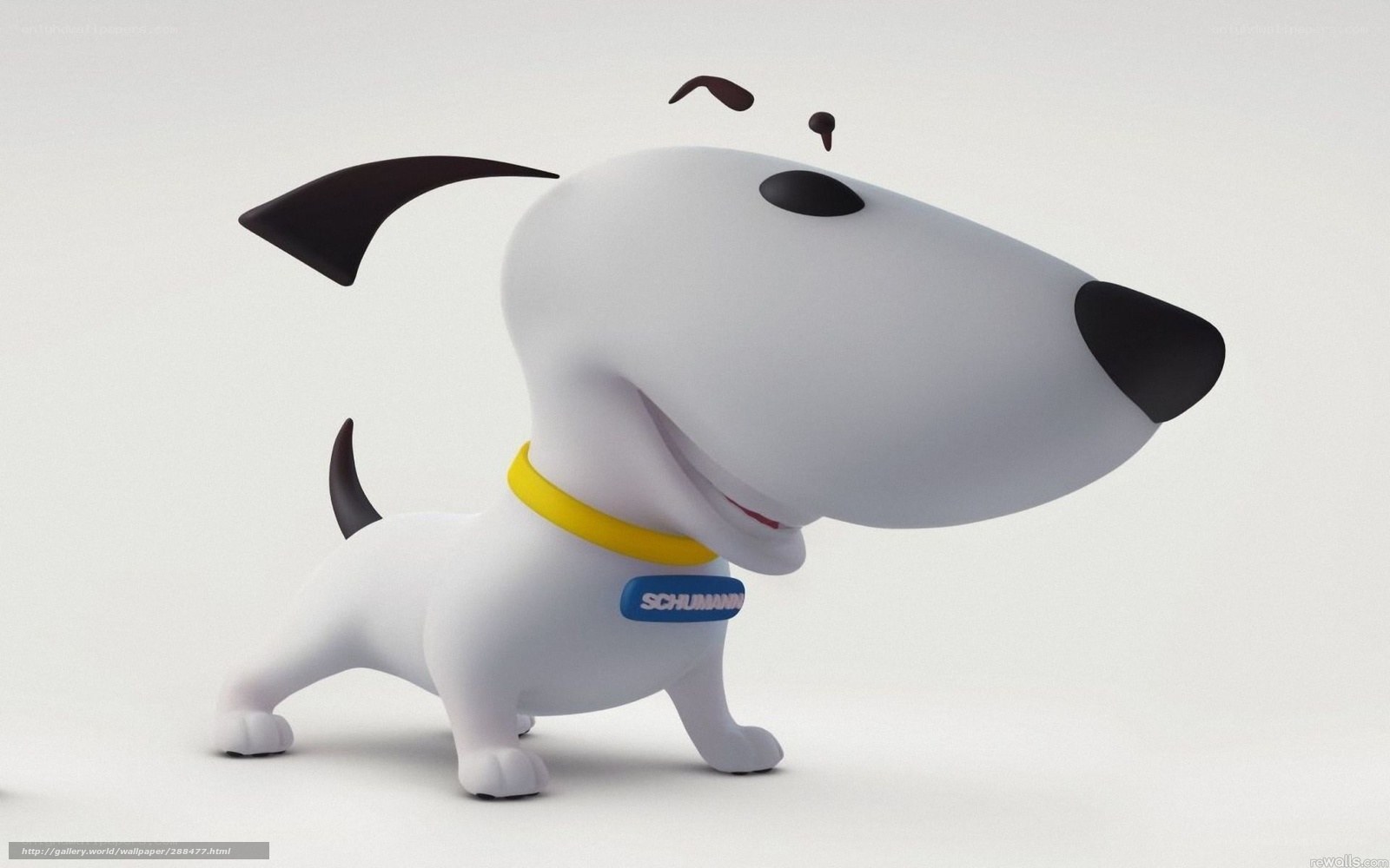 3D dog character with collar