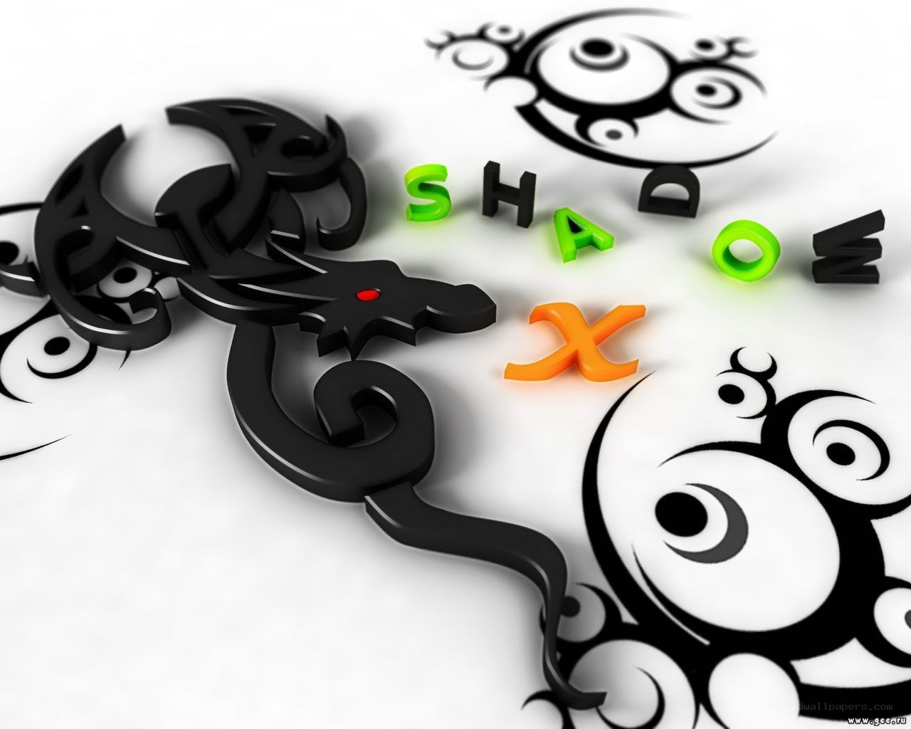 3D dragon and text design