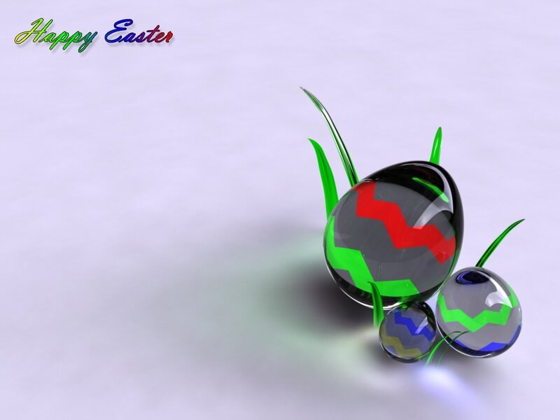 3D Easter eggs on grass