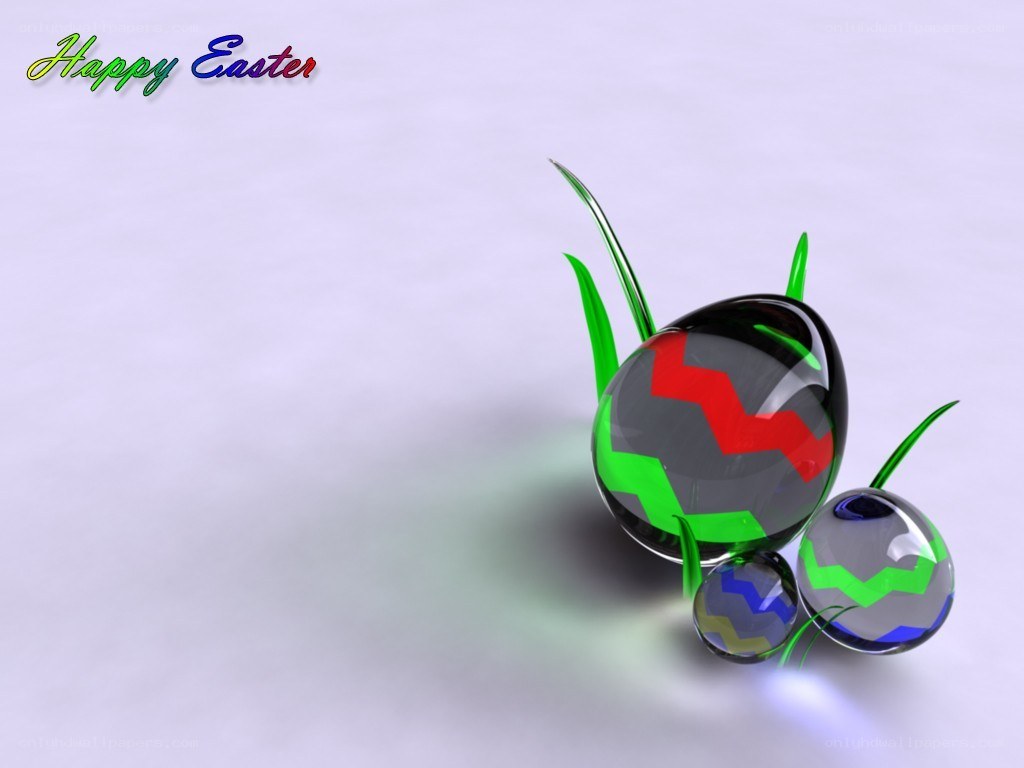 3D Easter eggs on grass