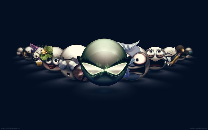 3D emoji characters in a line