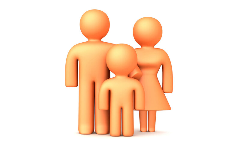 3d Family Figures — Orange