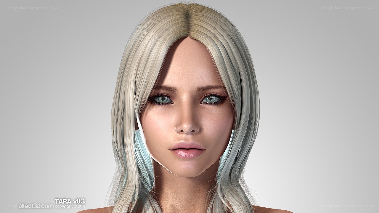 3D female character portrait