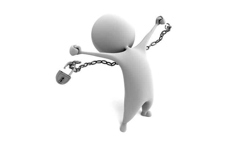 3d Figure Breaking Chains — White