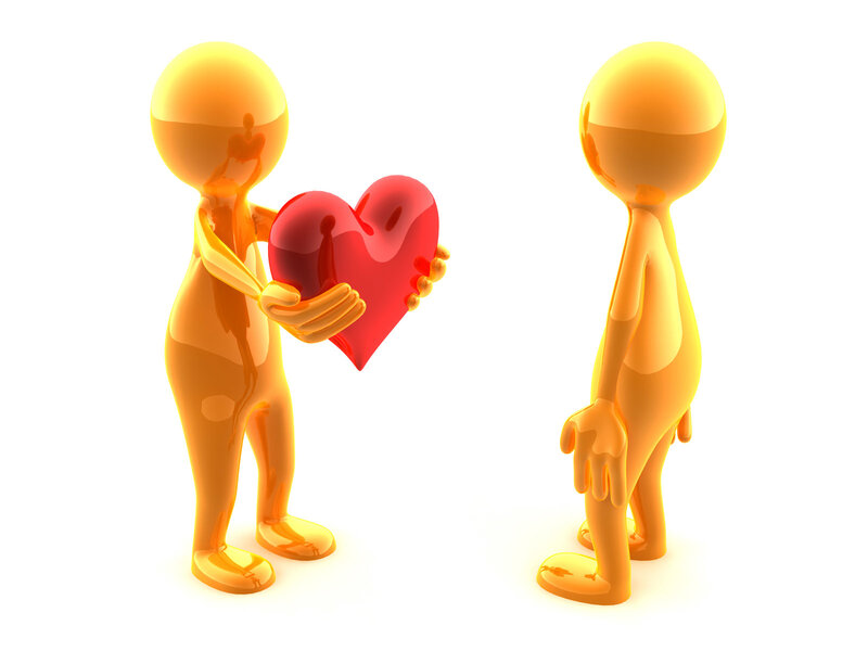 3D figures sharing a heart