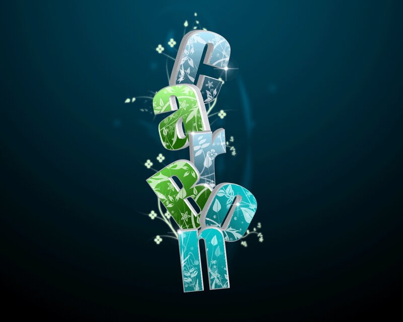 3D Floral Text Design