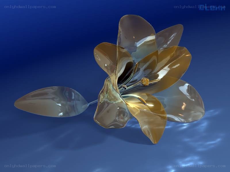 3D flower sculpture on blue