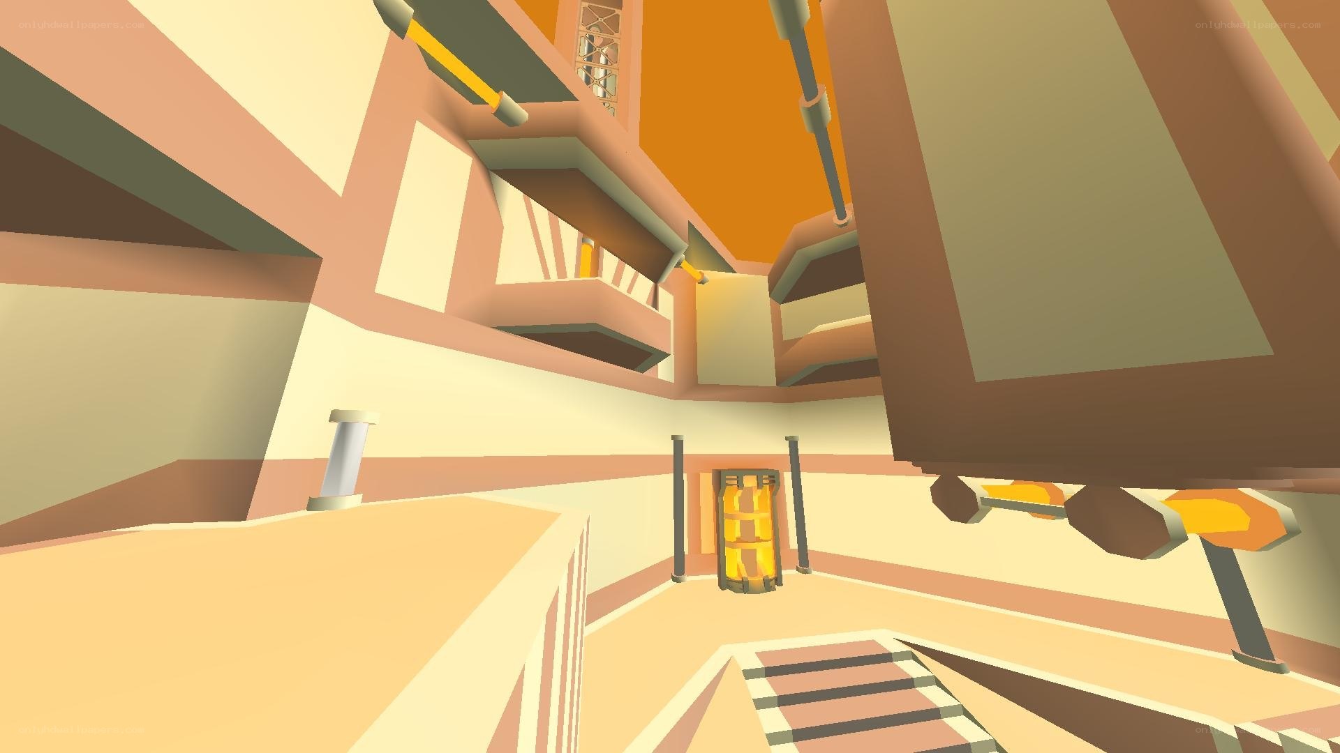 3D game interior corridor