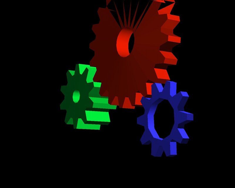 3D gears in motion