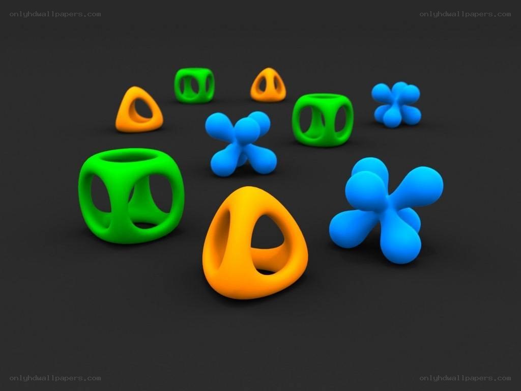 3D geometric shapes on black