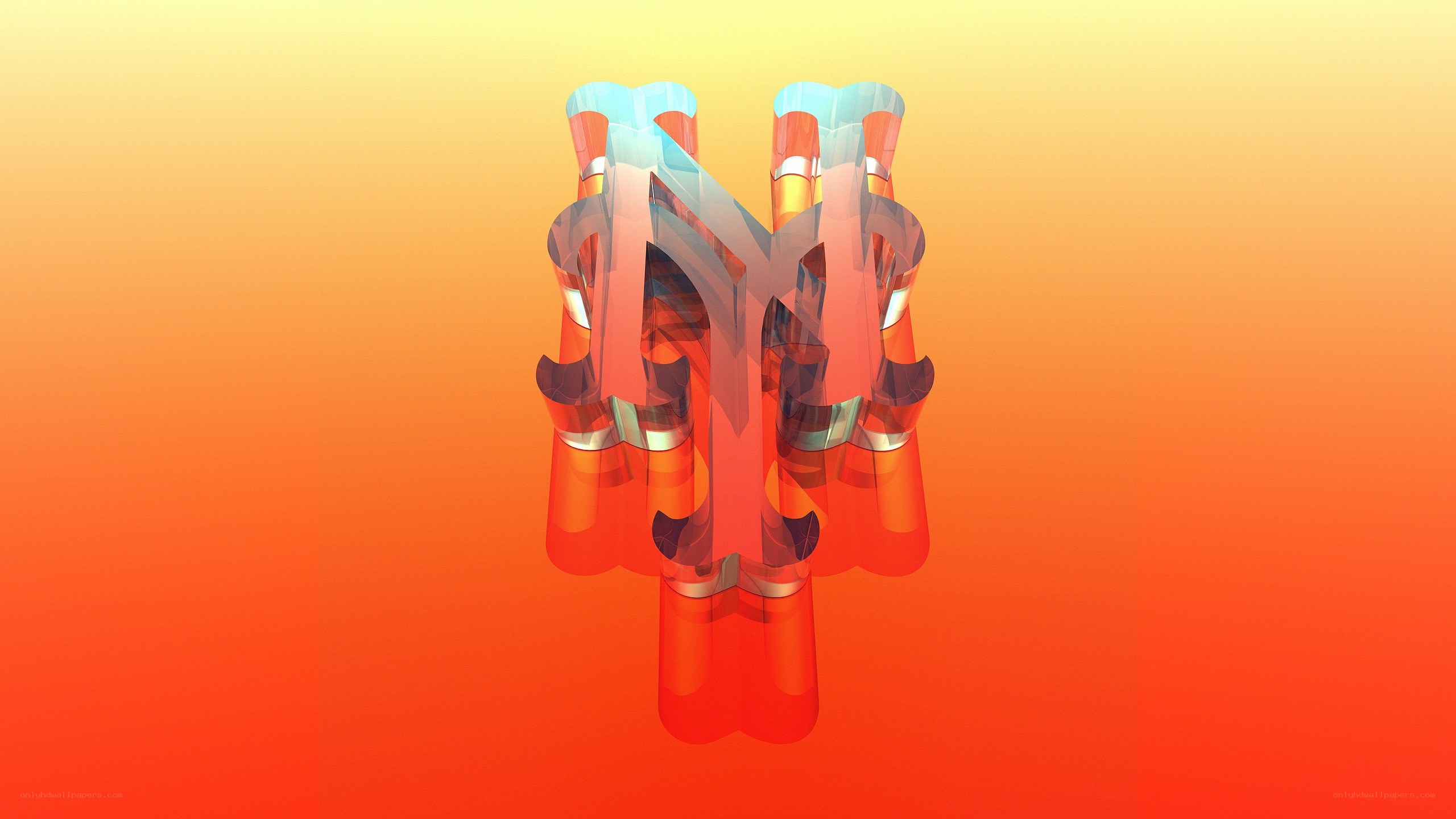 3D glass letter M