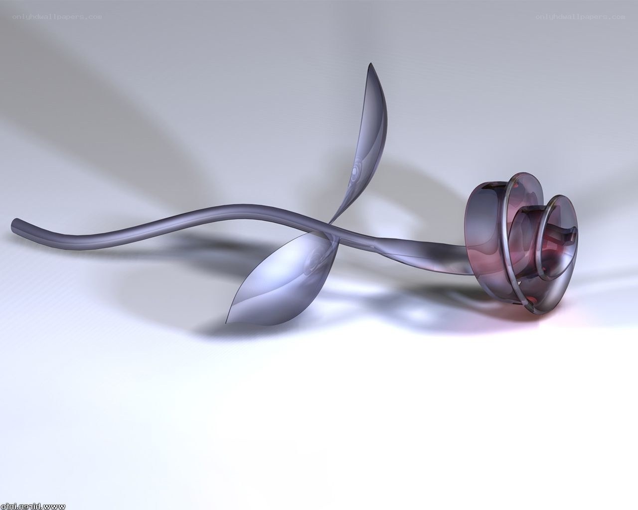 3D glass rose sculpture