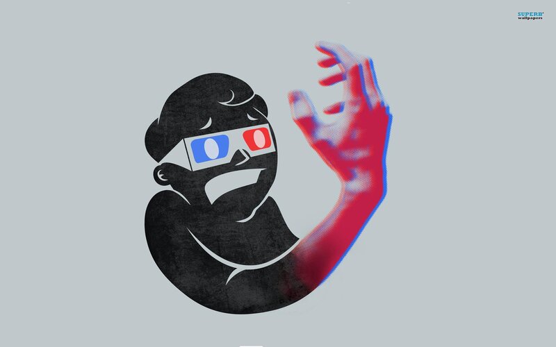 3D glasses and hand gesture