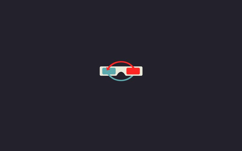 3d Glasses Icon — Black