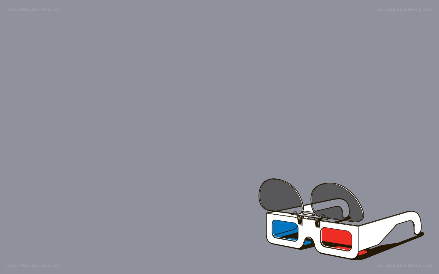 3D glasses on gray background