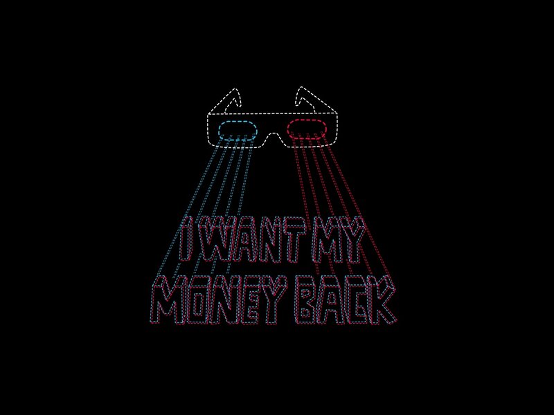 3D glasses with text