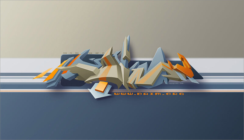 3D graffiti art design