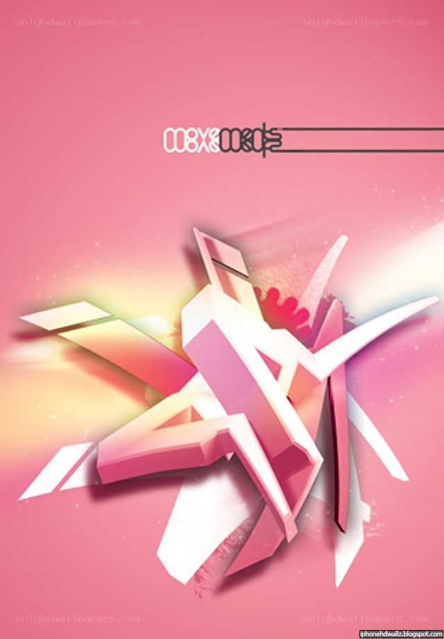 3D graffiti art on pink background