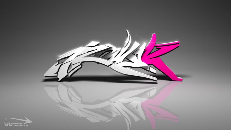3d Graffiti Logo — White