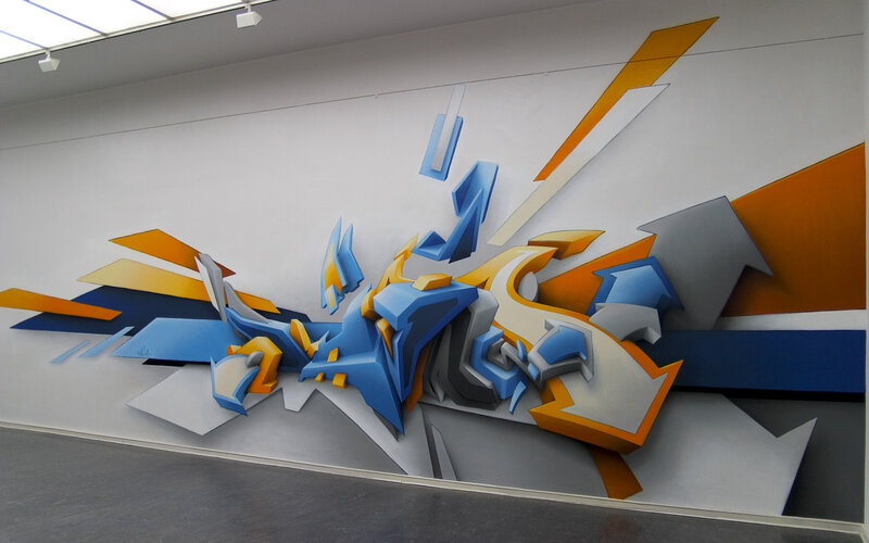 3D Graffiti Mural on Wall