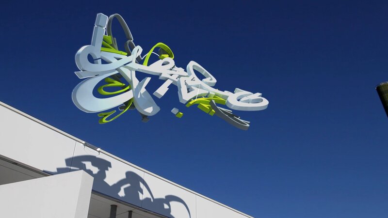 3d Graffiti Sculpture — Blue