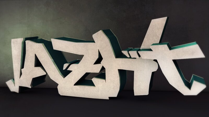 3D graffiti text art