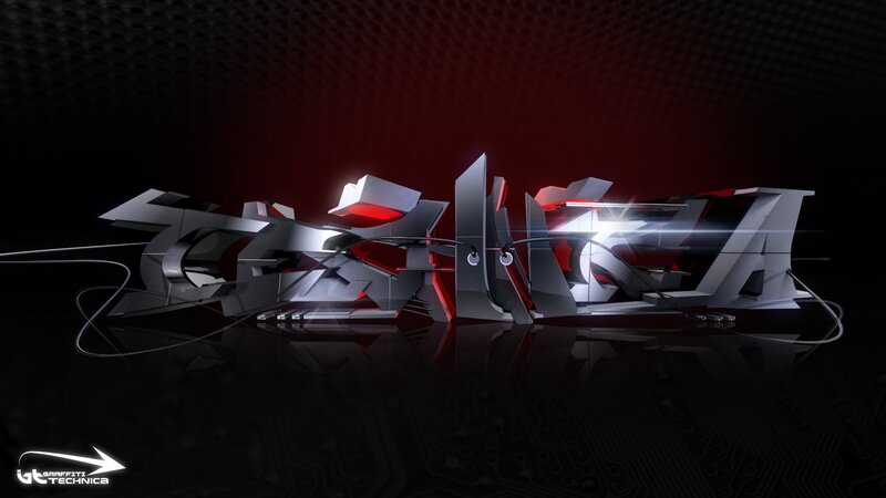 3d Graffiti Text — Black, Dramatic