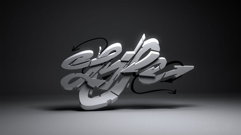 3D graffiti text design