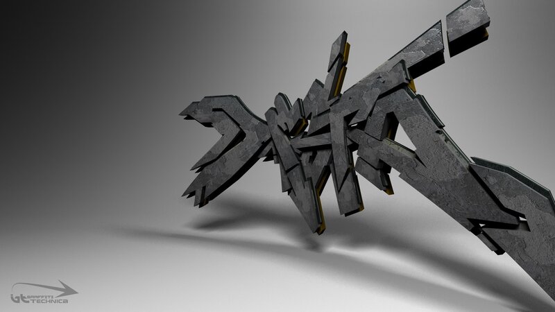 3d Graffiti Text — Gray, Neutral