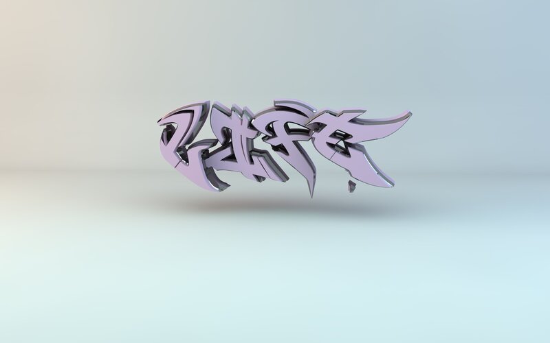 3d Graffiti Text — Purple
