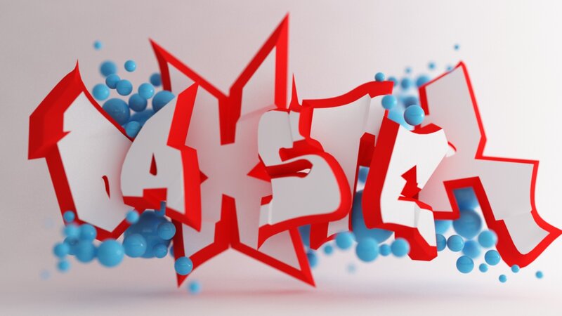 3D Graffiti Text — Red, Dynamic