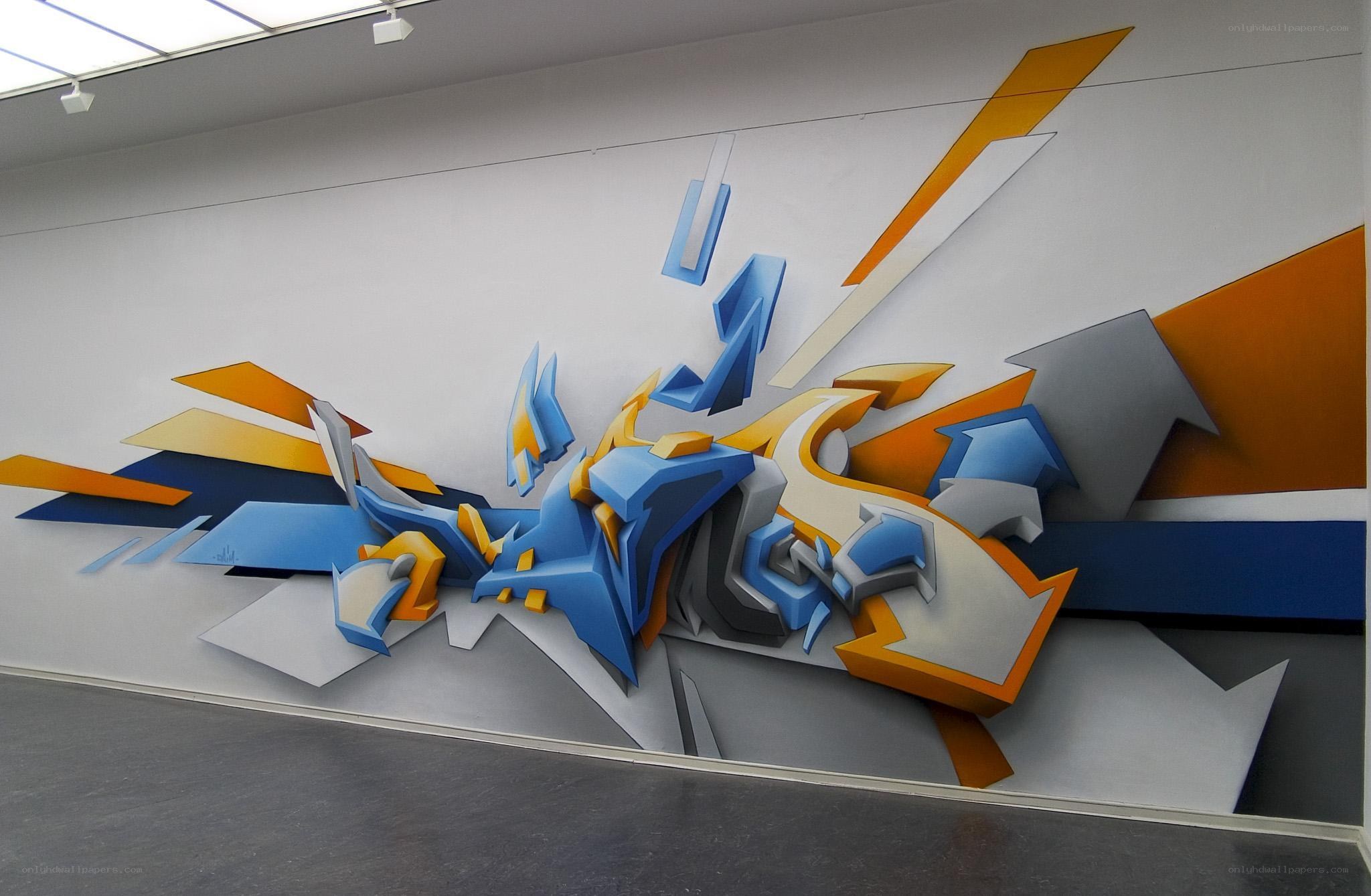 3D graffiti wall art