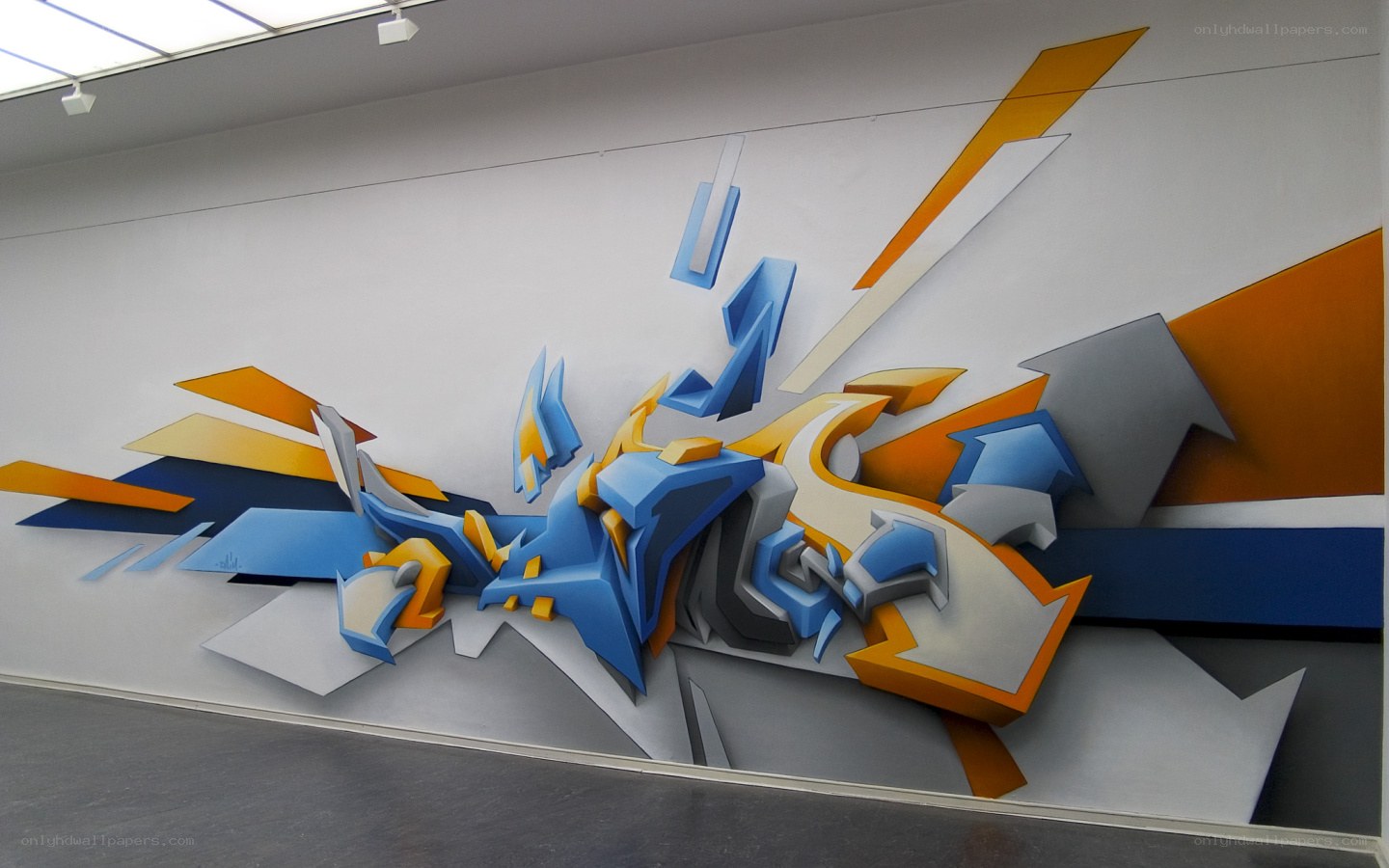 3D graffiti wall art