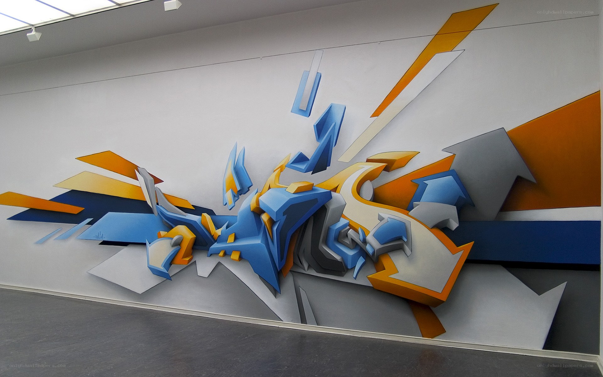 3D graffiti wall art