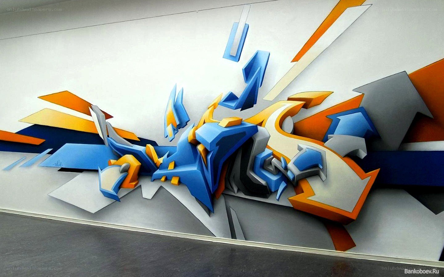 3D graffiti wall art