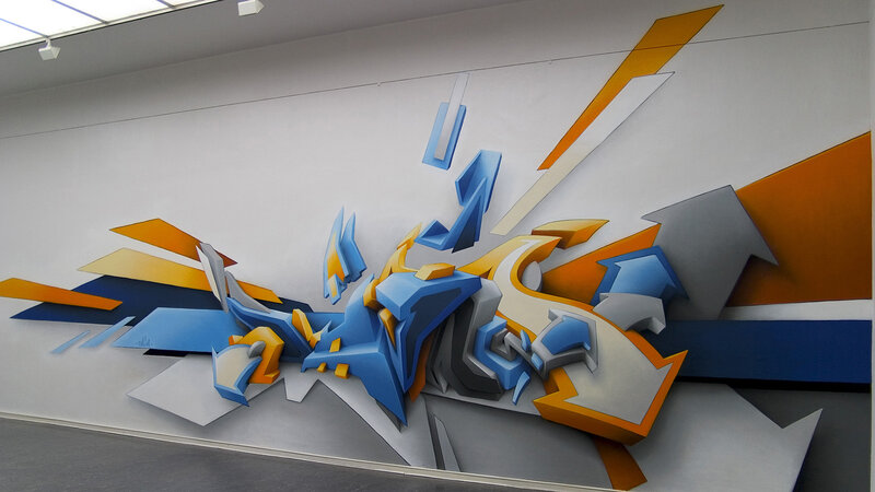 3D graffiti wall art