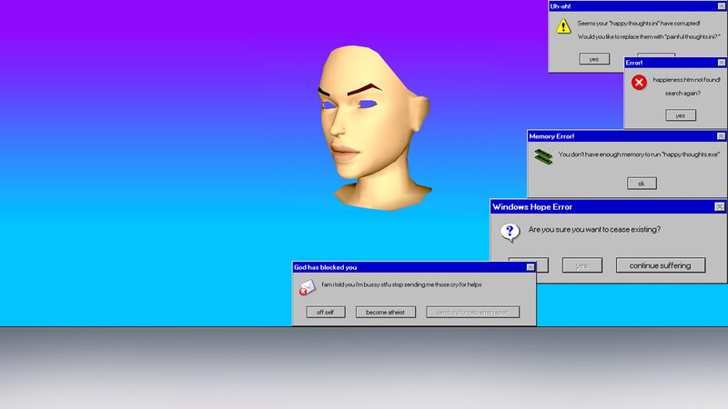 3d Head on Computer Screen