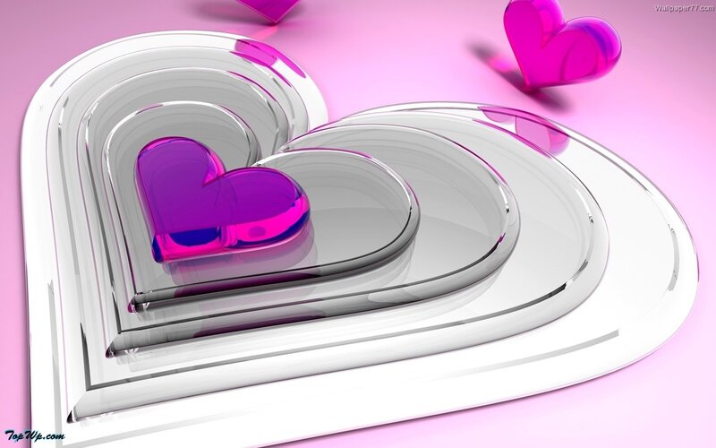 3D heart design wallpaper
