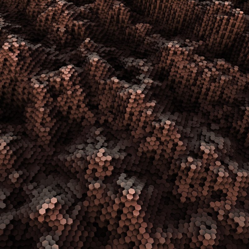 3D hexagonal terrain pattern