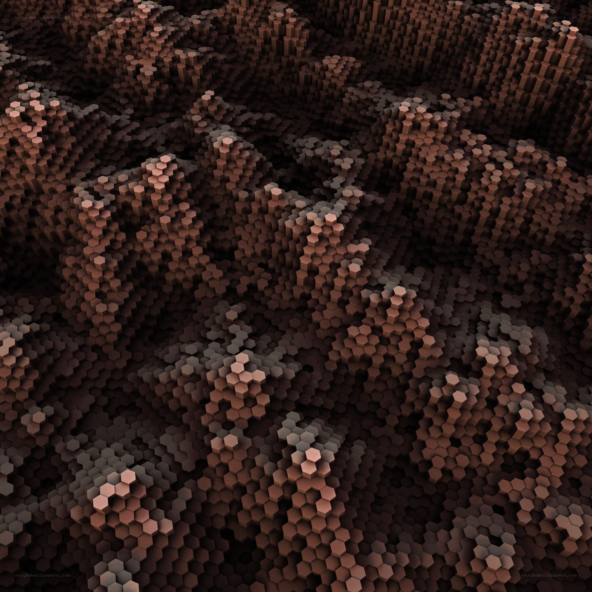 3D hexagonal terrain pattern