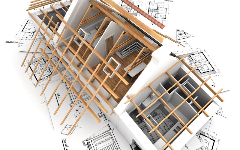 3D house construction model